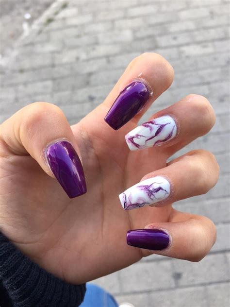 purple marble nails